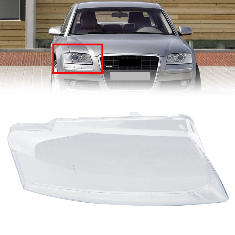 Headlight Cover Headlamp Lens Left For AUDI A8 D3 2005-2010 Clear Generic