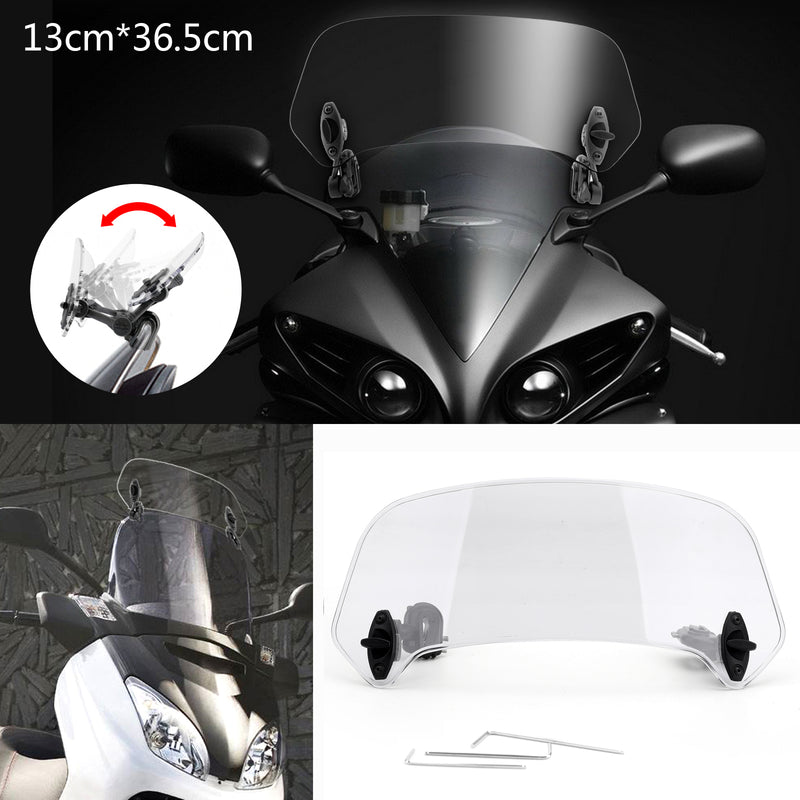 Motorcycle Adjustable Clip On Windshield Extension Spoiler Wind Deflector