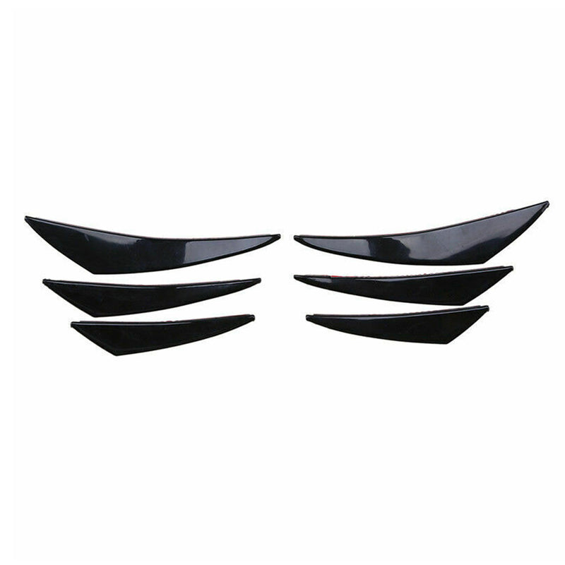 6pcs Universal Gloss Black Car/Auto Front Bumper Fins Spoiler Canards Refit