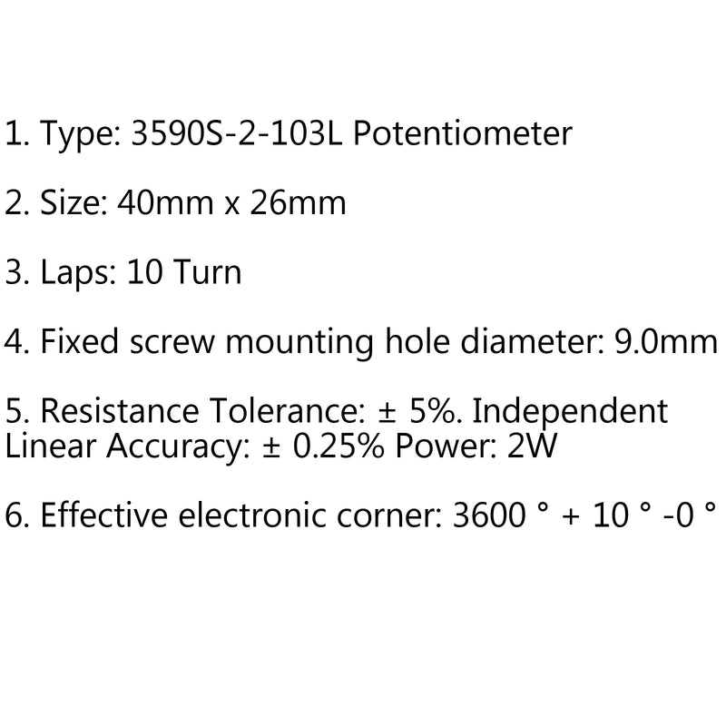 3590S-2-103L 10K Ohm Rotary Wirewound Precision Potentiometer Pot 10 Turn