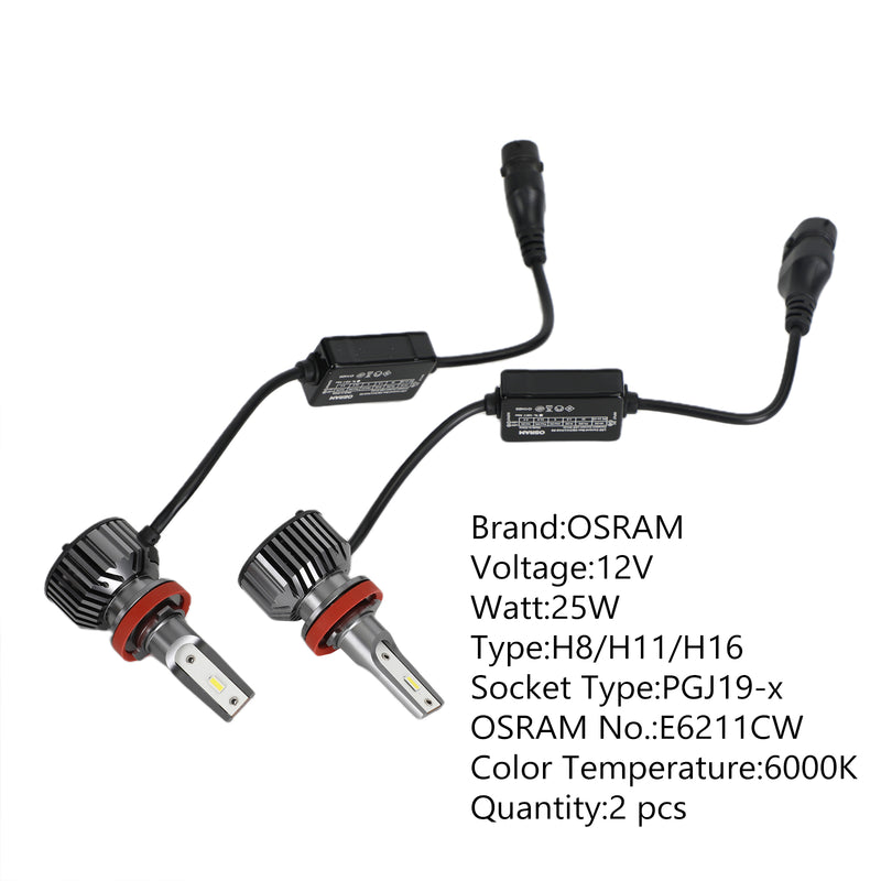E6211CW H8 For OSRAM Car LEDriving HL XLZ Superior Brightness 12V25W PGJ19-x Generic