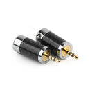 5PCS 2.5mm 4 Pole Stereo Carbon Fiber Earphone Male Pins Wire Connector Black
