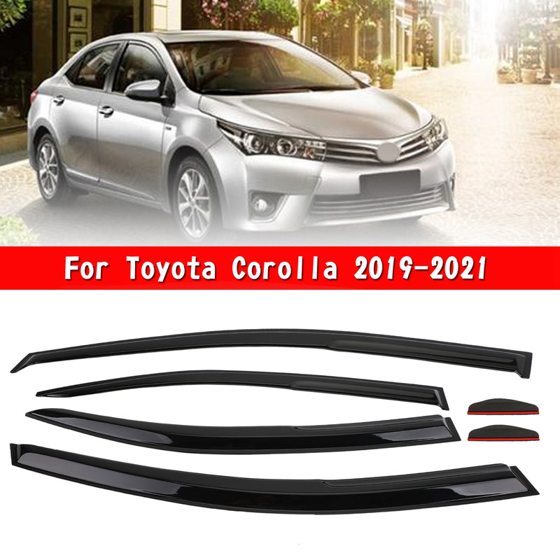 Toyota Corolla 2019-2021 Car Window Sun Rain Guard Visors Kit 6PCS