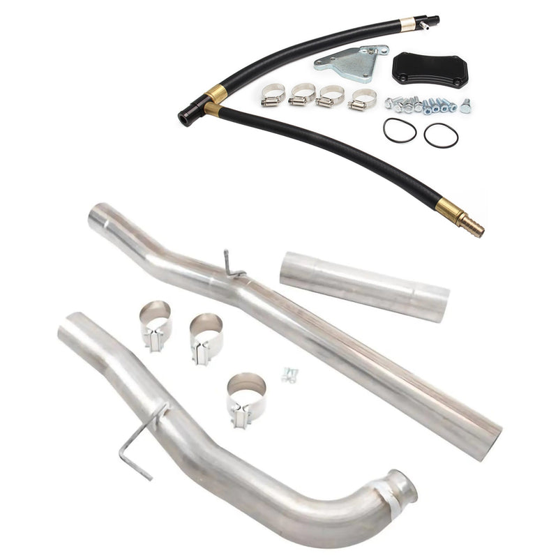 2011-2015 Chevrolet Silverado GMC Sierra 2500HD 3500HD 6.6L 4" Exhaust Muffler Pipe & EGR Delete Kit