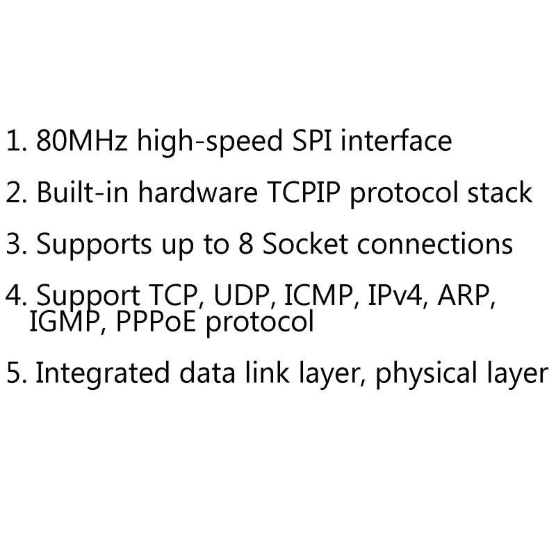 5Pcs HR961160C USR-ES1 W5500 Chip SPI to LAN/ Ethernet Converter TCP/IP Module
