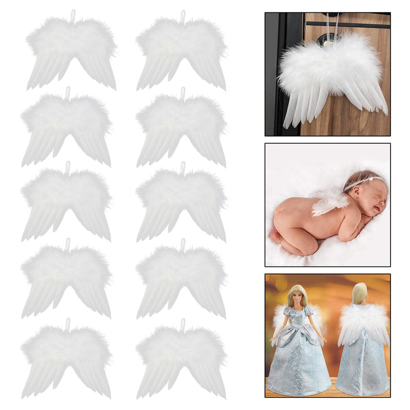 10Pack White Angel Wings DIY Christmas Tree Hanging Ornament Wedding Party Decor