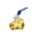 1" Ball Valve Female L Port 600 WOG NPT Brass Ball Valve Threaded Plumbing