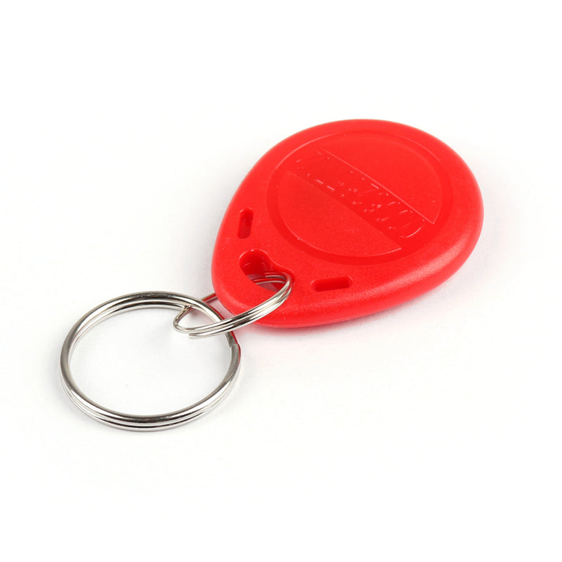 10Pcs Readable RFID Tokens 125Khz EM4100 Tags ID Card Key Chain Card Access Red