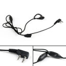 5x Ear-Hook Earpiece Headset Mic 2Pin For Kenwood Puxing Wouxun Baofeng Radio
