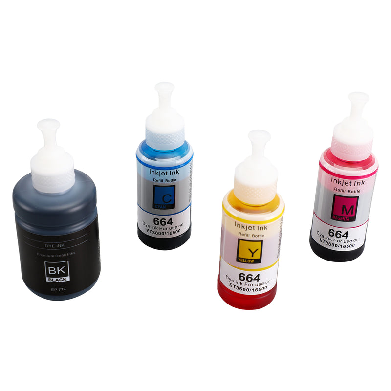 4 Pack Compatible Refill Ink Kits Fit for EPSON T774 T664 WF ET-3600 ET 4550 664 774