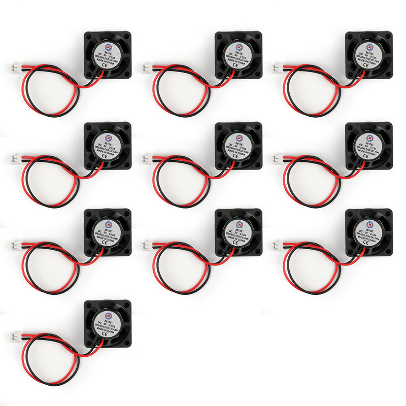 10PCS DC Brushless Cooling PC Computer Fan 5V 2510s 25x25x10mm 0.12A 2 Pin Wire