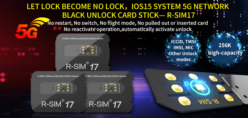 Upgrade RSIM 17 Nano Unlock Card for iPhone 13 Pro 12 Pro Max X XS Max 8 IOS 15