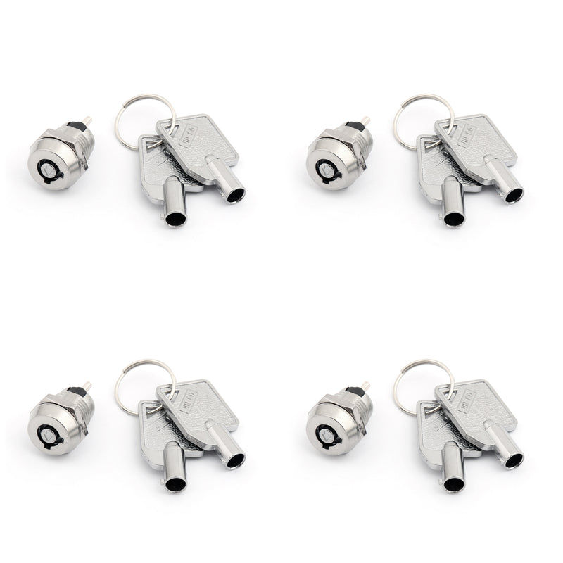 4Set D102 12mm Micro Barrel Electronic Key Lock Switch On/Off 2 Positon With Key
