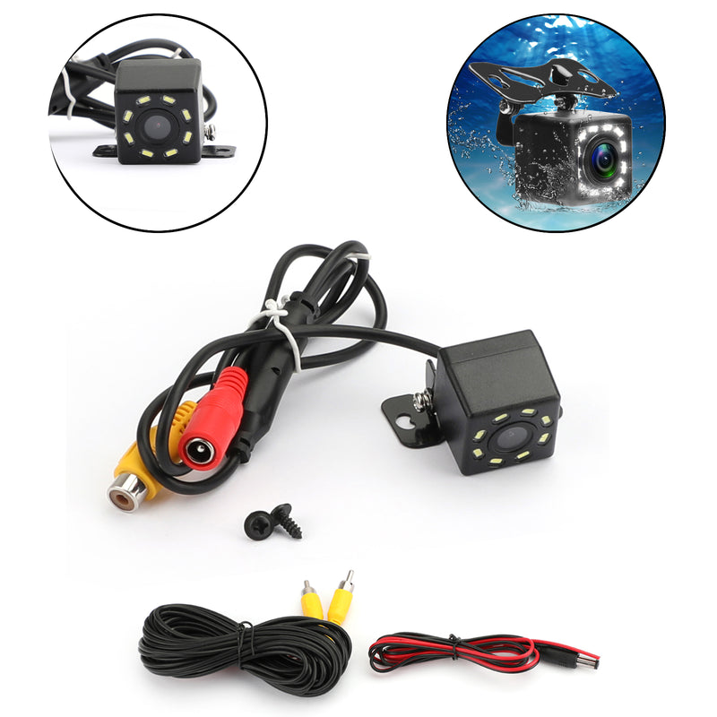 Car Rear View Backup Camera Reverse Parking License Plate System Waterproof 8LED