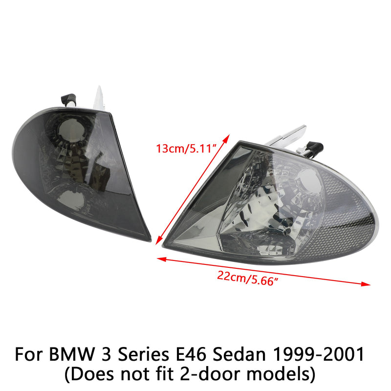Turn Signal Corner Corner Clear Lights For BMW 3 Series E46 99-01 Gray Generic