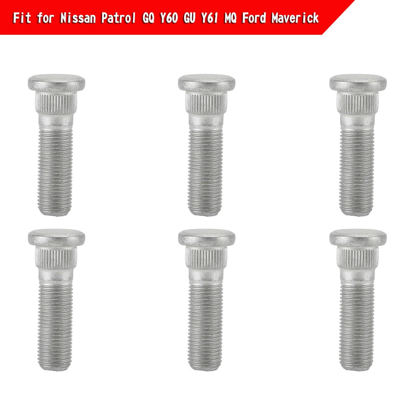 6pcs Front Wheel Stud Kit Fit For Nissan Patrol GQ Y60 GU Y61 MQ Ford Maverick Generic