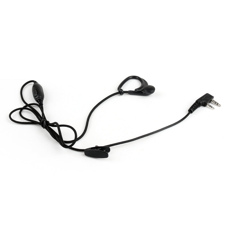 5x Ear-Hook Earpiece Headset Mic 2Pin For Kenwood Puxing Wouxun Baofeng Radio