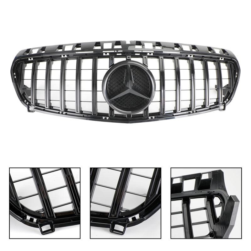 2013-2015 Mercedes Benz A CLASS W176 Gloss Black Front Bumper Grille Grill