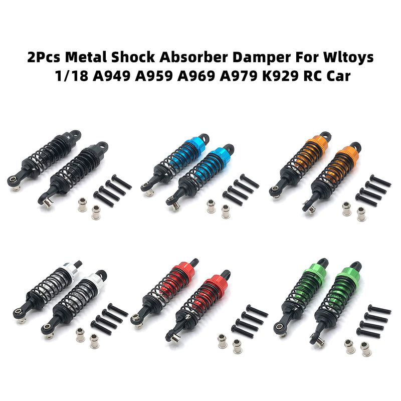 2Pcs Metal Shock Absorber Damper For Wltoys 1/18 A949 A959 A969 A979 K929 RC Car