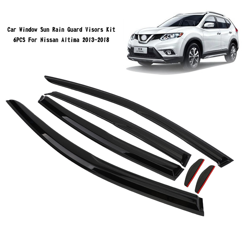 Car Window Sun Rain Guard Visors Kit 6PCS For Nissan Altima 2013-2018 Generic