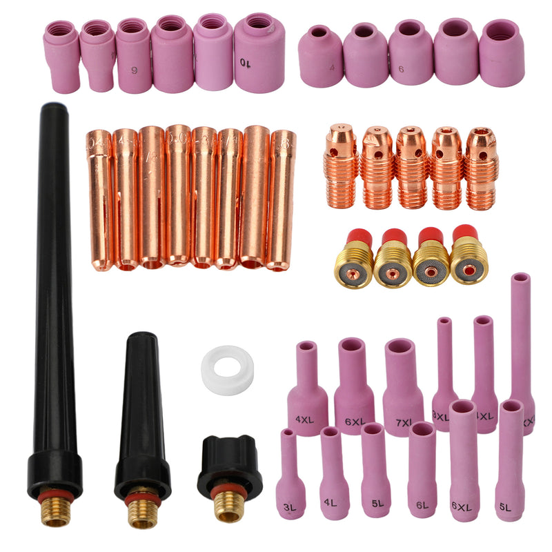 46Pcs Tig Gas Lens Collet Body Assorted Size Fit Tig Welding Torch Wp9 20 25