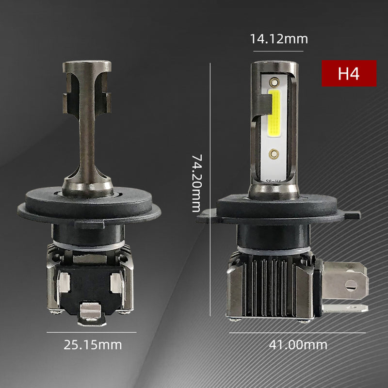 2PCS M2 H4 LED Headlight Kit Bulbs 6000K Hi/Low Beam Fog Lights Super Bright Generic