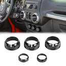 Air Condition Knob Cover For Wrangler JK 11-17 Compass Patriot 10-16 Black/Carbon Generic