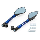 Universal CNC Aluminum Motorcycle Handlebar Rear View Mirrors Blue Anti-glare Mirror for Honda for Yamaha for Suzuki Generic