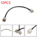 10Pcs UHF PL259 Male to Male Plug Coax Pigtail Jumper Coaxial Cable RG58 25cm Connector