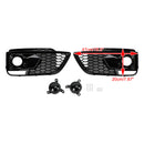 Audi Q5 SQ5 2018-2020 RSQ5 Black Front Honeycomb Fog Lamp Grilles Cover