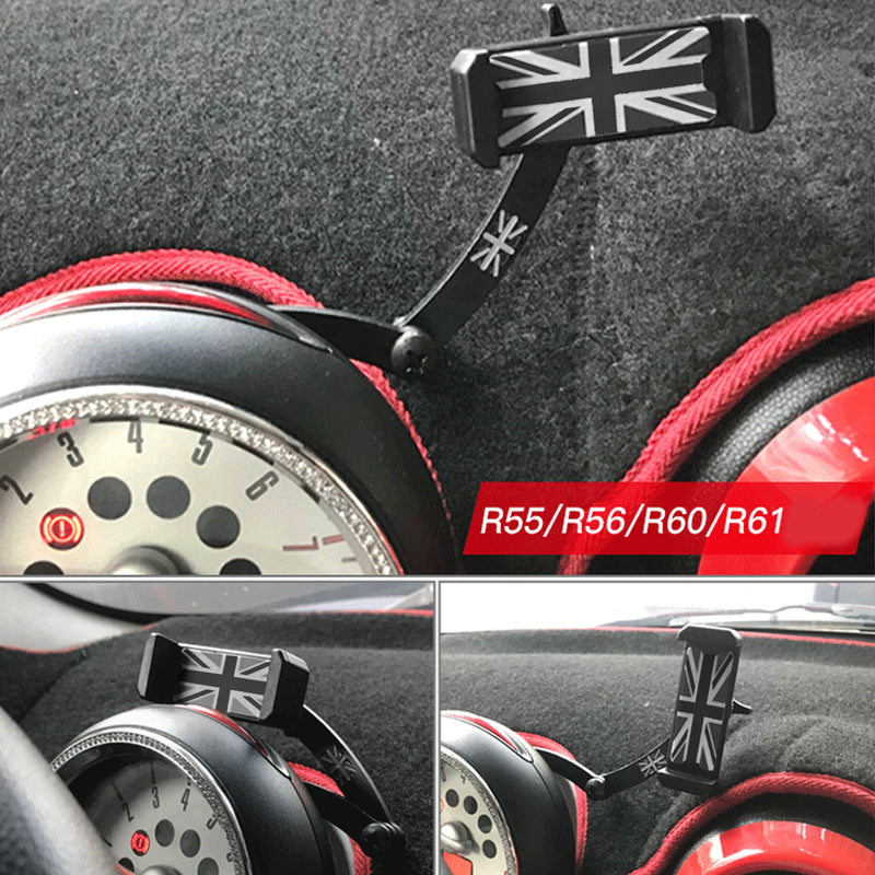 Union Jack Car Cell Phone Mount Folding Holder For Mini Cooper R55/56/57/60/61 A