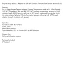 Engine Swap M12 1.5 Adapter to 3/8 NPT Coolant Temperature Sensor Water LS LS1 Generic