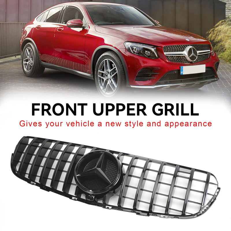 Mercedes Benz GLC X253 C253 2015-2019 Front Bumper Grille Grill  Gloss Black