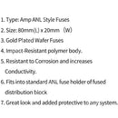 Fuse 30A-500A AMP ANL Type Gold Plated Blade Fuses For Auto Car Stereo Audio