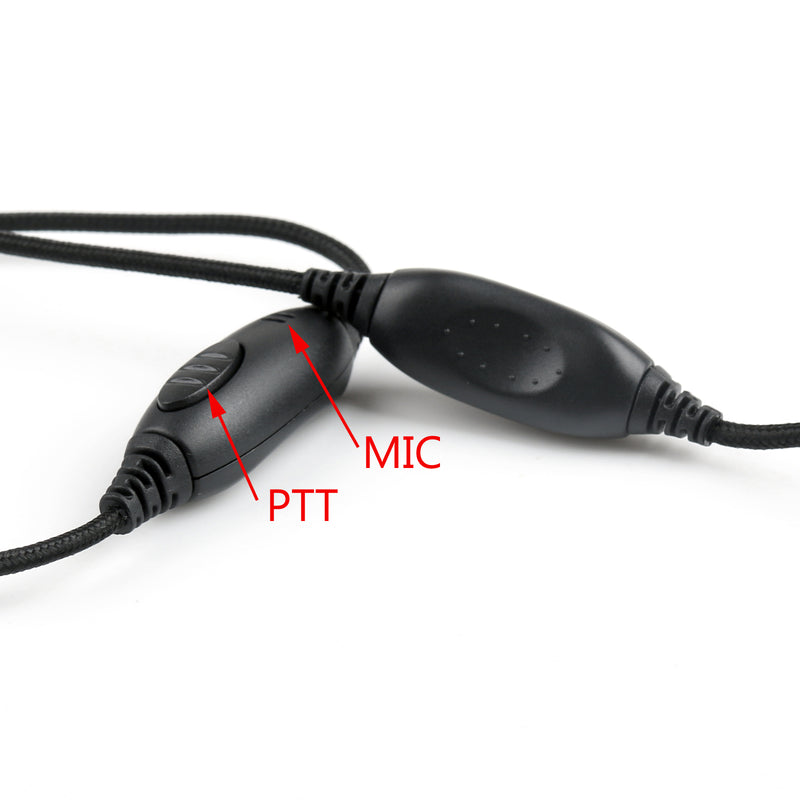 5x Ear-Hook Earpiece Headset Mic 2Pin For Kenwood Puxing Wouxun Baofeng Radio