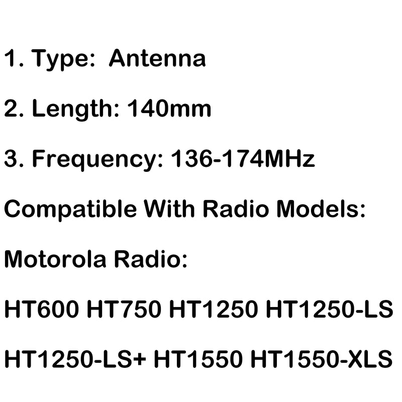 5Pcs VHF Antenna 136-174MHz For Motorola GP68 GP340 GP380 GP328 GP88 GP140