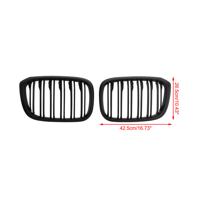 2PCS Kidney Grill Grille 51138469959 fit BMW G01 X3 G02 X4 2018-2021 Matt Black