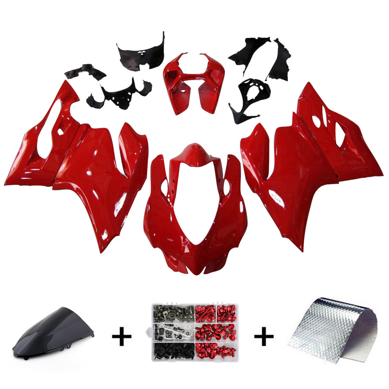 Fairing Injection Plastic Kit Red White Fit For Ducati 1199/899 2012-2014 Red Generic