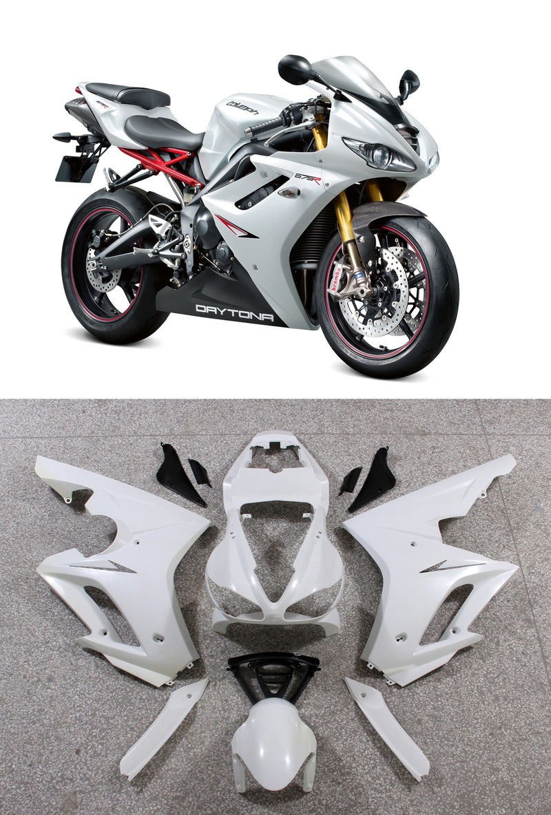 Fairings 2009-2012 Triumph Daytona 675 White Black Daytona Racing Generic