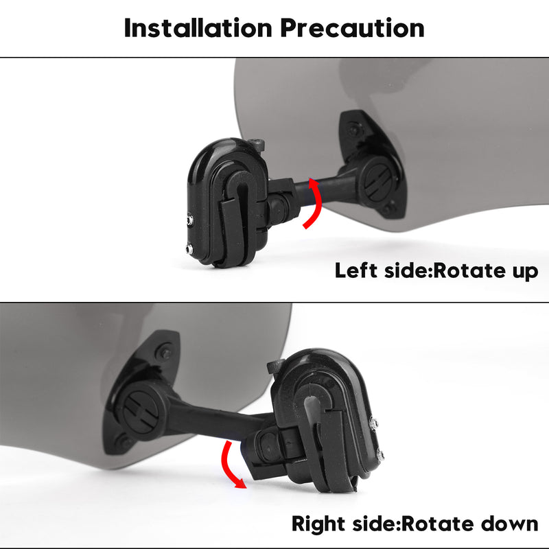Motorcycle Adjustable Clip On Windshield Extension Spoiler Wind Deflector Gray Generic