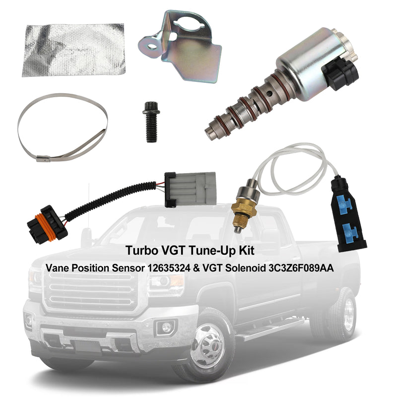 2005-2010 Ford E-Series vans with the 6.0L Powerstroke engine Turbo VGT Tune-Up Kit-Vane Position Sensor 12635324 & VGT Solenoid 3C3Z6F089AA