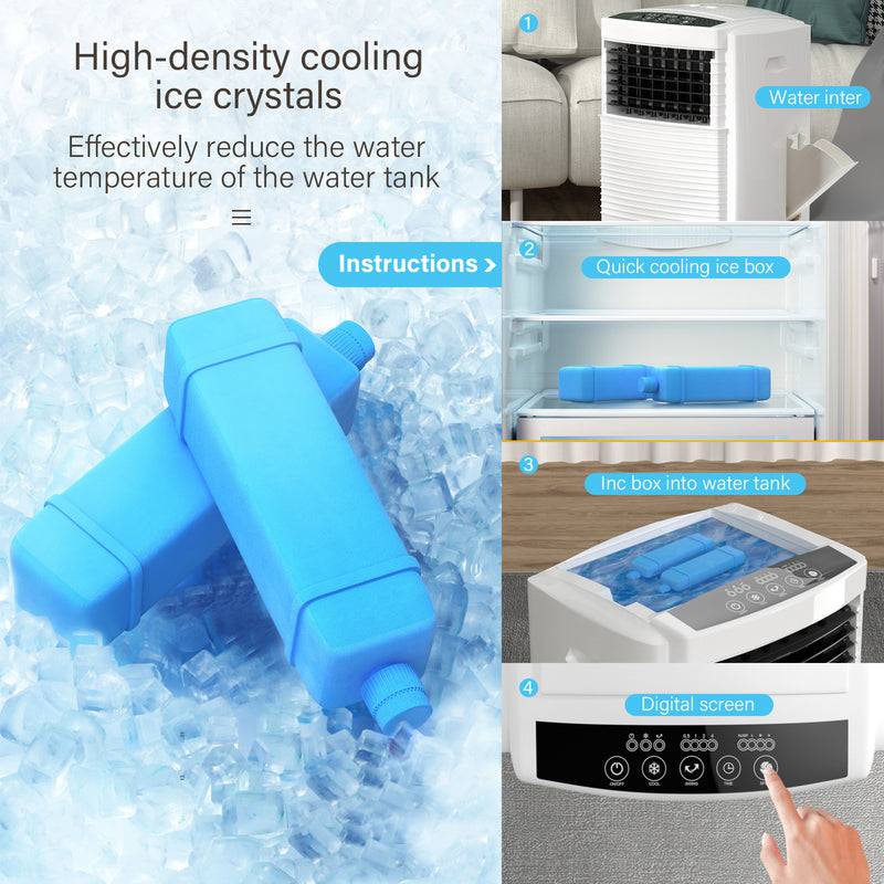 Anion Humidifying 15L (4 Gal) Portable AC Cooler Fan with Easy Remote Control