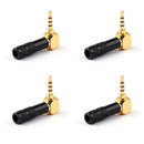 4PCS 2.5mm 4 Pole TRRS Mini Audio Male Plug Right Angle 90¡ã Connector Blk