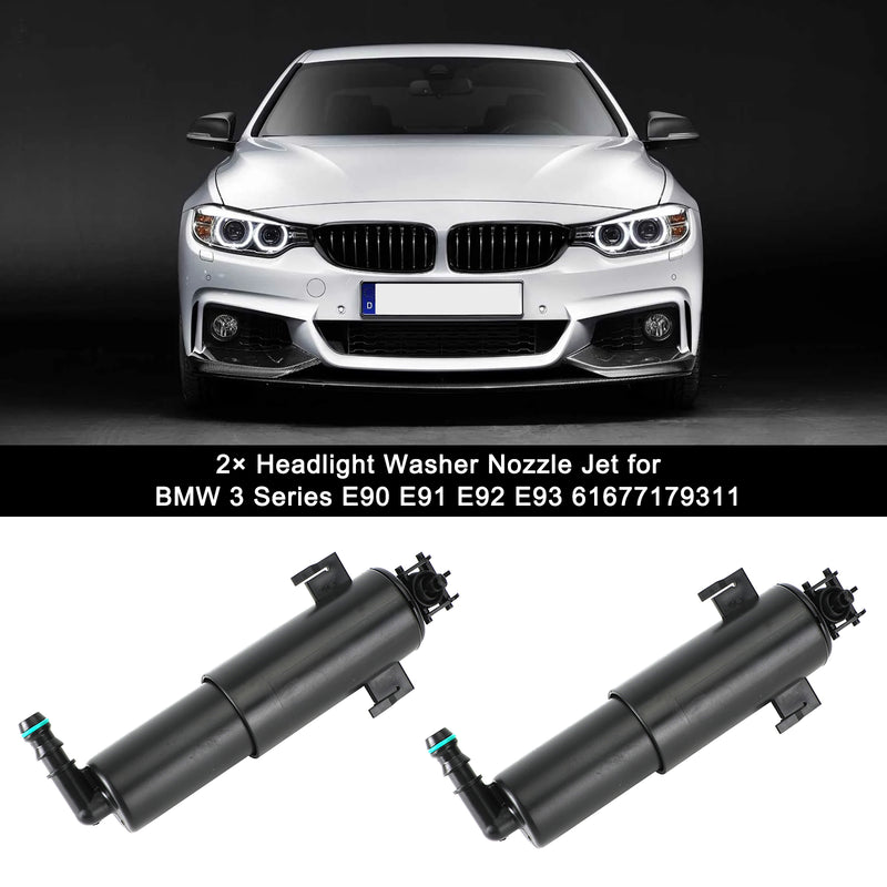 2¡Á Headlight Washer Nozzle Jet for BMW 3 Series E90 E91 E92 E93 61677179311 Generic