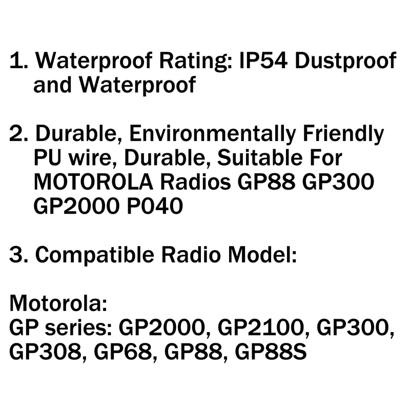 Waterproof HMN9026 Handheld Speaker Mic PTT For MOTOROLA Radio GP88/300/2000