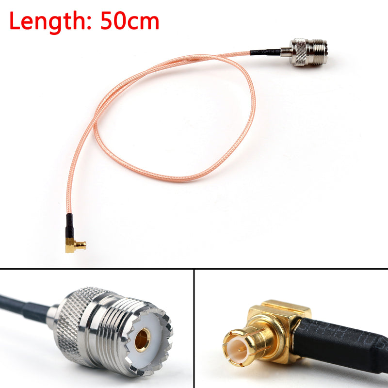 50cm Cable MCX Male Plug Right Angle To SO239 UHF Female Jack RG316 20in Pigtail