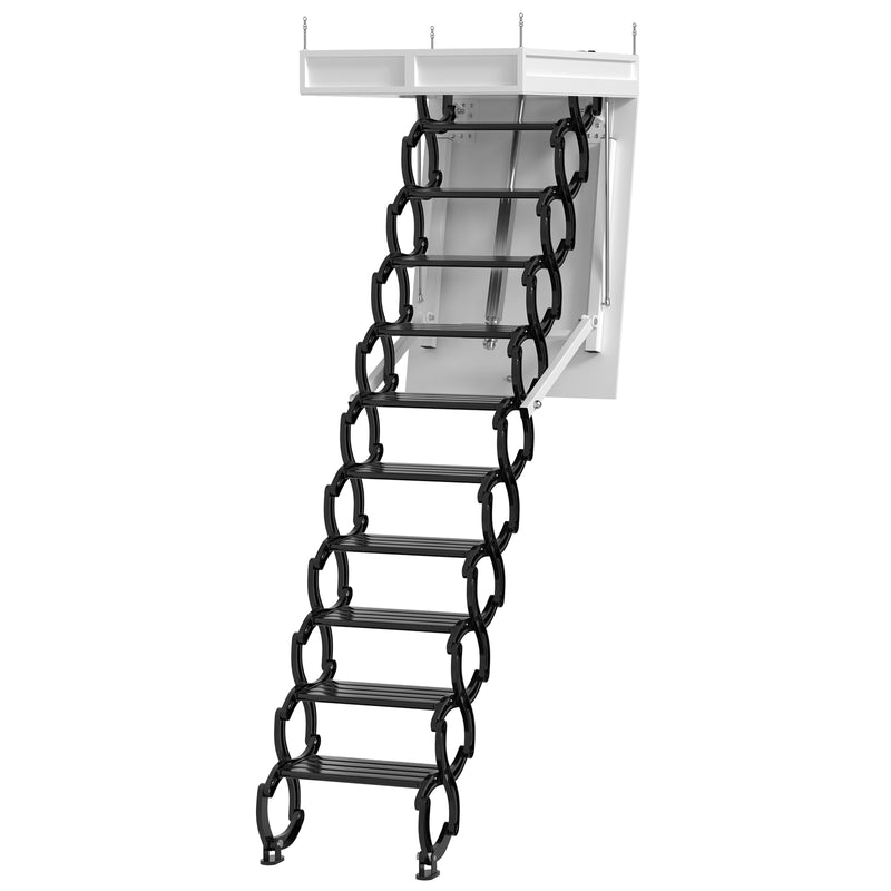 35"to 50" x 27.5" Electirc attic ladder Aluminum folding 12ft with remote for loft