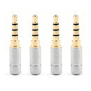 4Pcs Mini 3.5mm Stereo 4 Pole Jack Plug Audio Connector For Repair Headphone