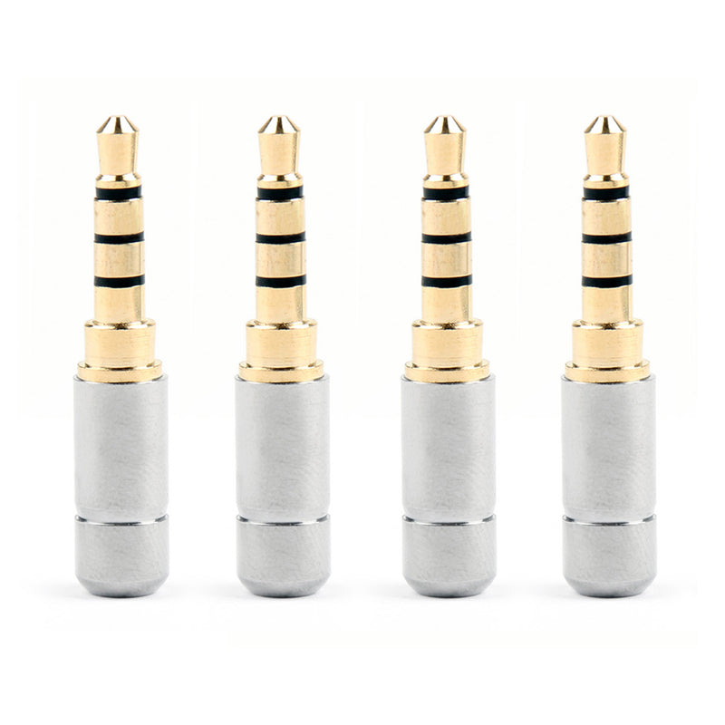 4Pcs Mini 3.5mm Stereo 4 Pole Jack Plug Audio Connector For Repair Headphone