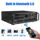 Bluetooth 5.0 HiFi Sunbuck 2000W Stereo Power Amplifier Karaoke FM USB SD AUX